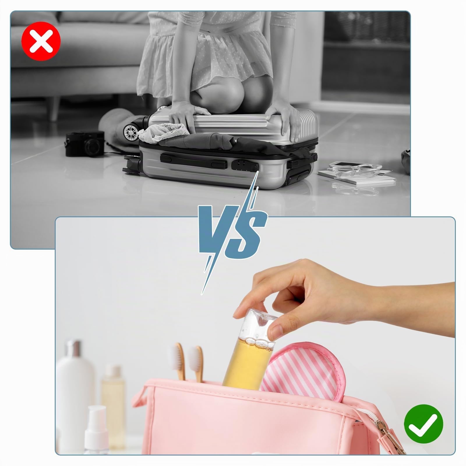 Romon Bottiglie di Viaggio, 6 Pezzi 100 ml Set di kit Viaggio Aereo in Plastica con 2 Piccoli Imbuti Viaggio accessori Utili Flaconi per la Cosmetica Trasparenti per Viaggi, Campeggio, Viaggi d'affari