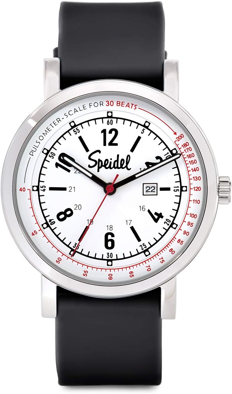 Speidel Scrub Watch™ Pulsometer 30 V1 for Nurse, Doctors, Medical Professionals and Students – Men, Women, Unisex, Easy Read Dial, Military Time with Second Hand, Silicone Band, Water Resistant