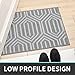 DEXI Front Door Mats for Entryway, Non Slip Washable Low-Profile Entry Doormat, Absorbent Resist Dirt Inside Floor Entrance Mat, Patio, 20x32, Grey