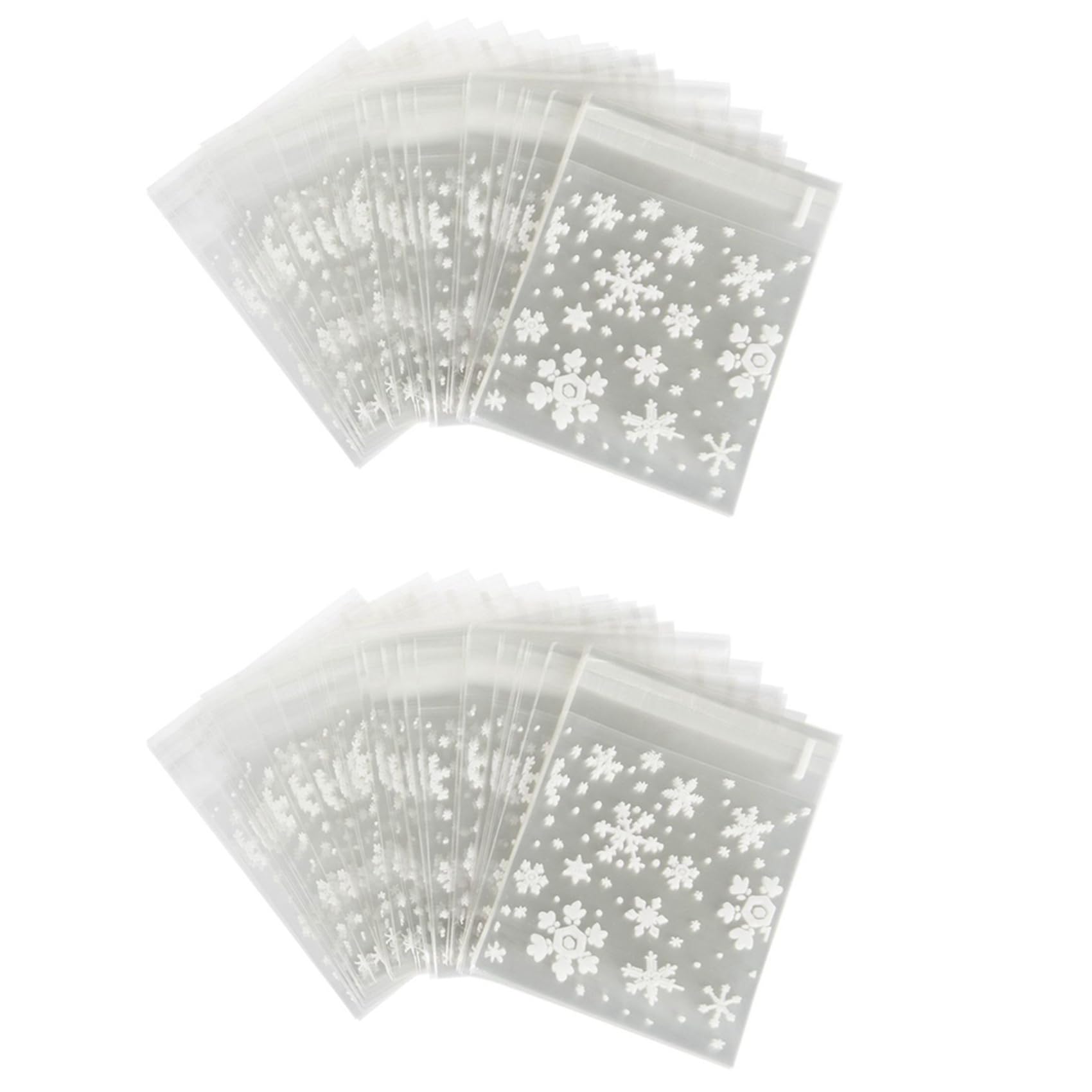 Hndhbfgrt 200 Pcs Sachets Pouches White Snowflake Packaging Bag for Cookies Christmas Candies