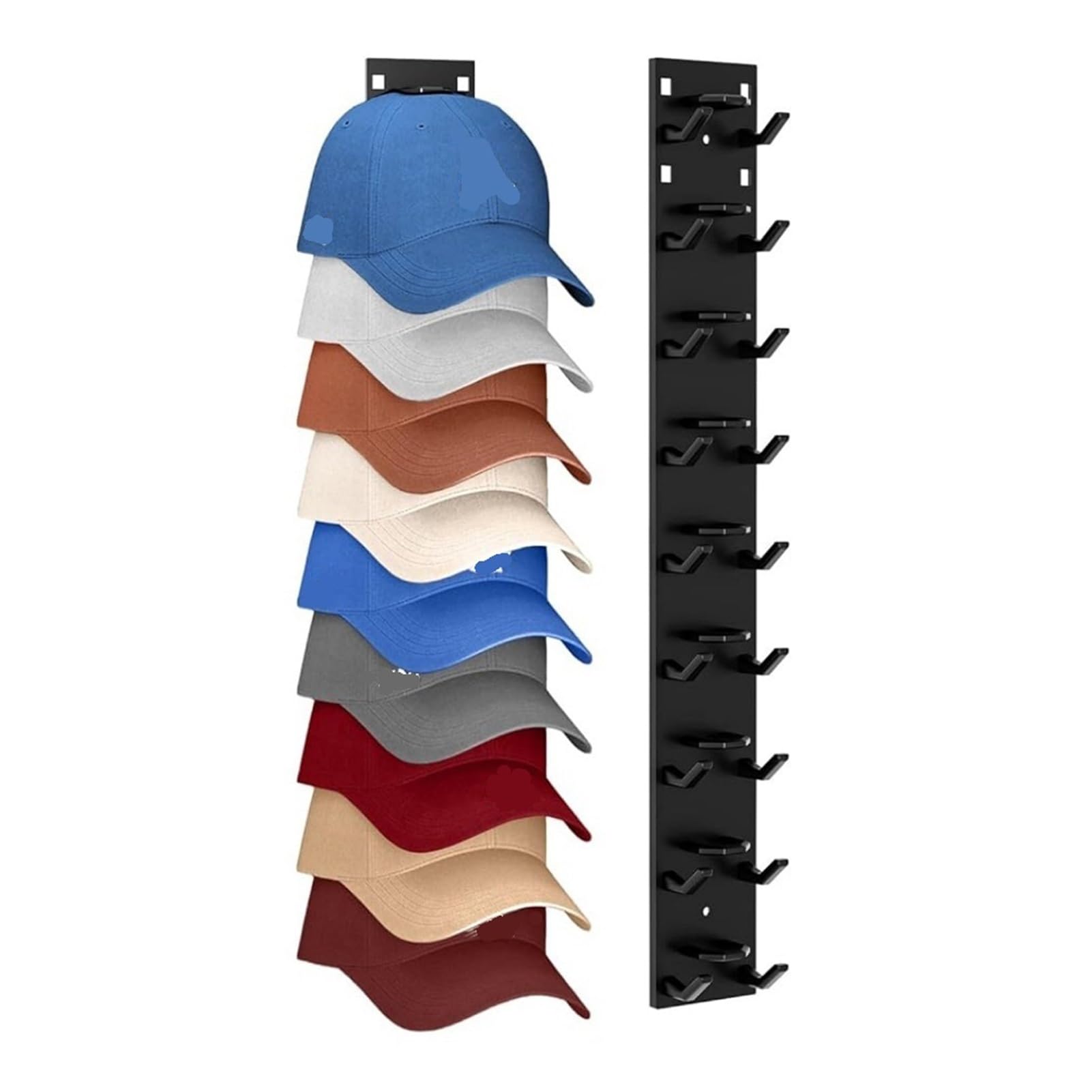 YAOHY Hat Organizer for Baseball Caps Hold, Hat Rack for Wall, Strong Adhesive Hats Storage Display Holder for Closet Door and Wall