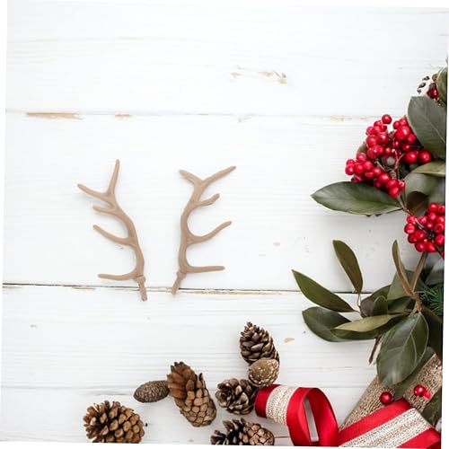 Miniatura 4 de Angoily Cuernos de reno, 24 cuernos falsos para manualidades, manualidades de brazo de muñeco de nieve de Navidad, adorno decorativo de plástico