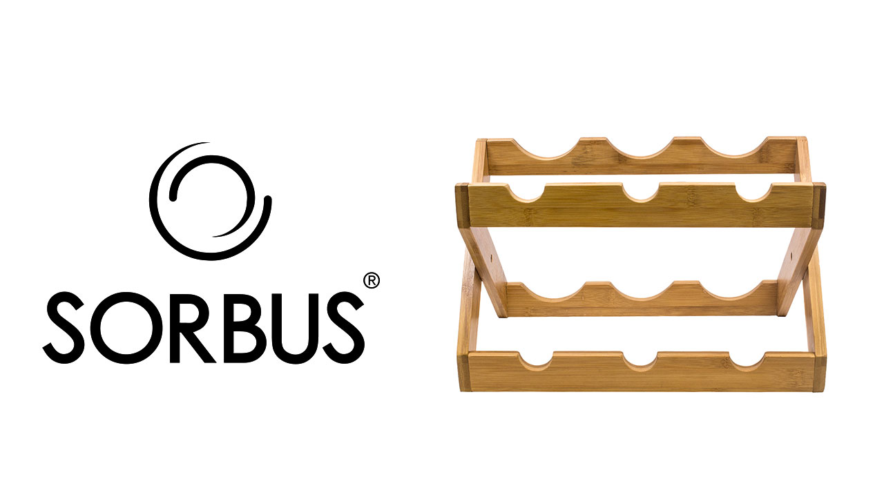 Sorbus Foldable Bamboo Wine Rack (6Bottles)