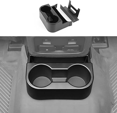 Jimen Soporte para tazas Bronco, soporte de doble taza trasero para asiento trasero, organizador de bebidas, bandeja de almacenamiento compatible