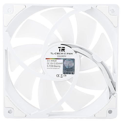 Miniatura 27 de Thermalright Ventilador de CPU TL-C12CW, ventilador silencioso PWM de 4.724 in 4Pin PWM, con rodamiento S-FDB incluido, hasta 1550 RPM
