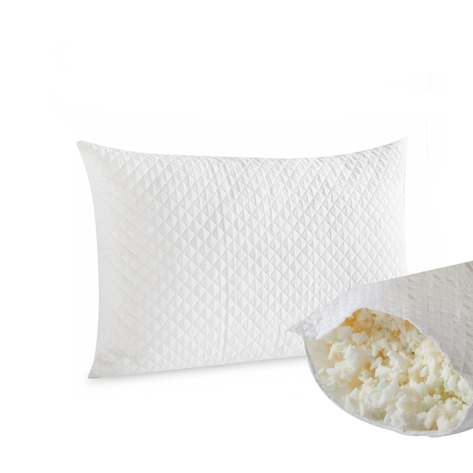Tt Threadtrade Shredded Memory Foam Pillow Pack Of 1 Soft Fluffy Breathable Cooling Machine Washable 50X75Cm from B&Q