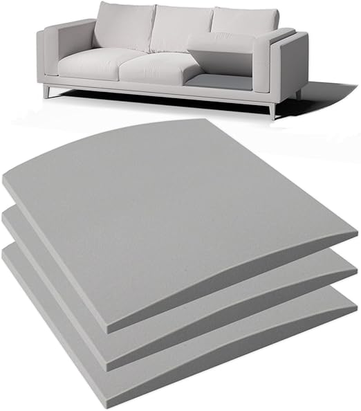 Couch Cushion Support for Sagging Seat - 20" x 20" High-Density Curved Foam Sofa Cushion Support Board, Couch Supporter for Under The Cushions, Grey Set of 3