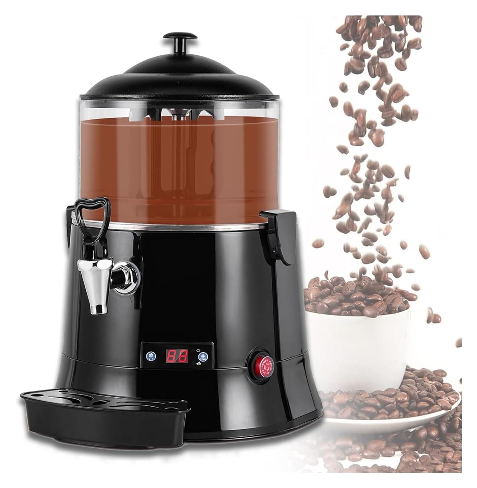 asdchZen Chocolate Fountain Machine,Hot Chocolate Maker, Commercial Hot Chocolate Maker 5L/10L Melter Dispenser Electric Beverage Warmer,220v 5l