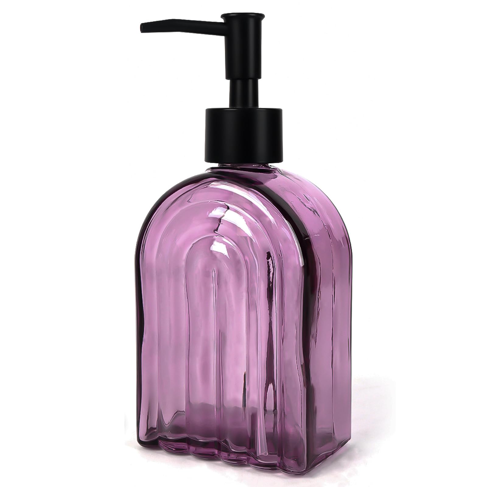 Arch Glass Soap Dispenser 400ml with Rustproof Pump for Kitchen & Bathroom