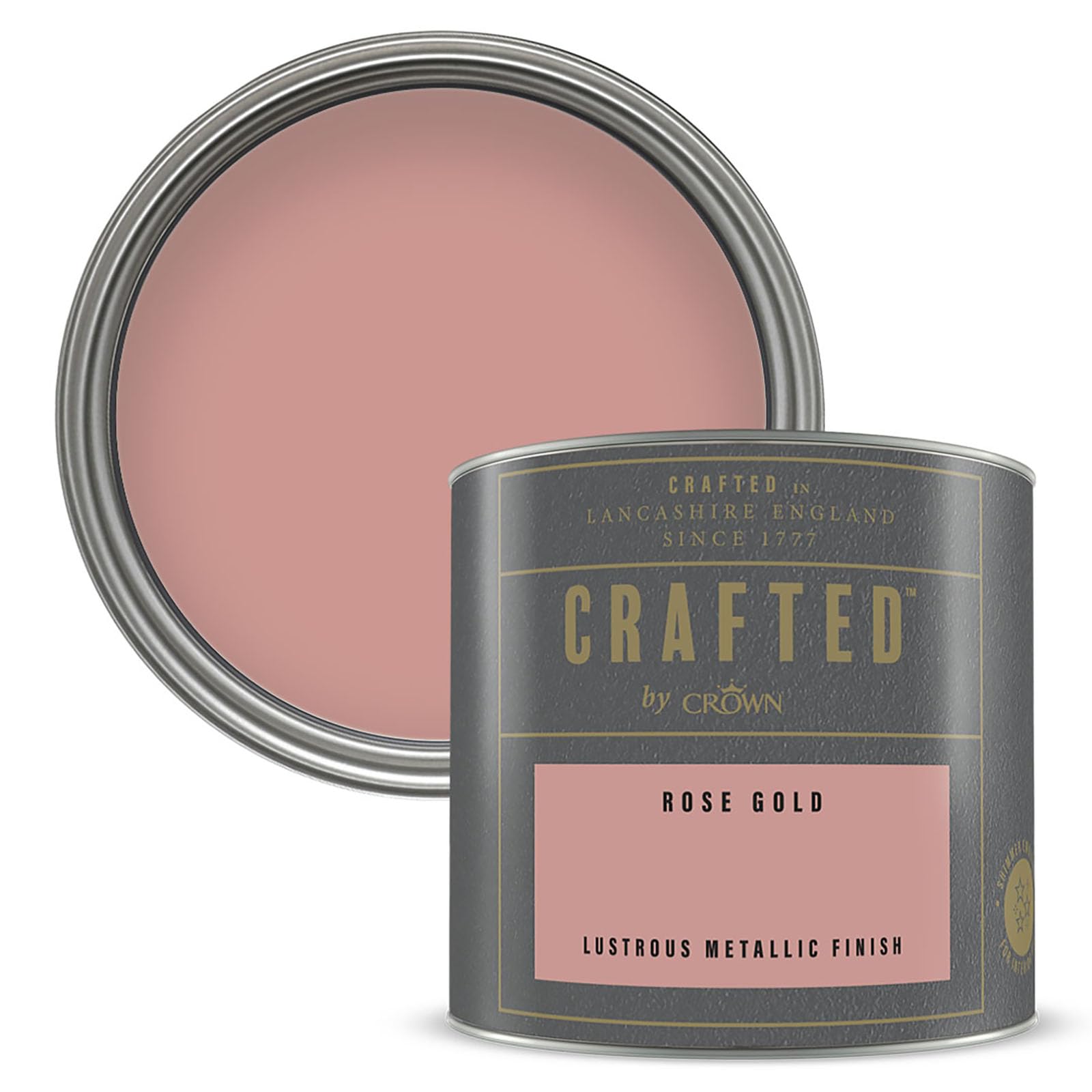 Crown CRAFTED Metallic Rose Gold Paint Tester Pot - Sample 125ml