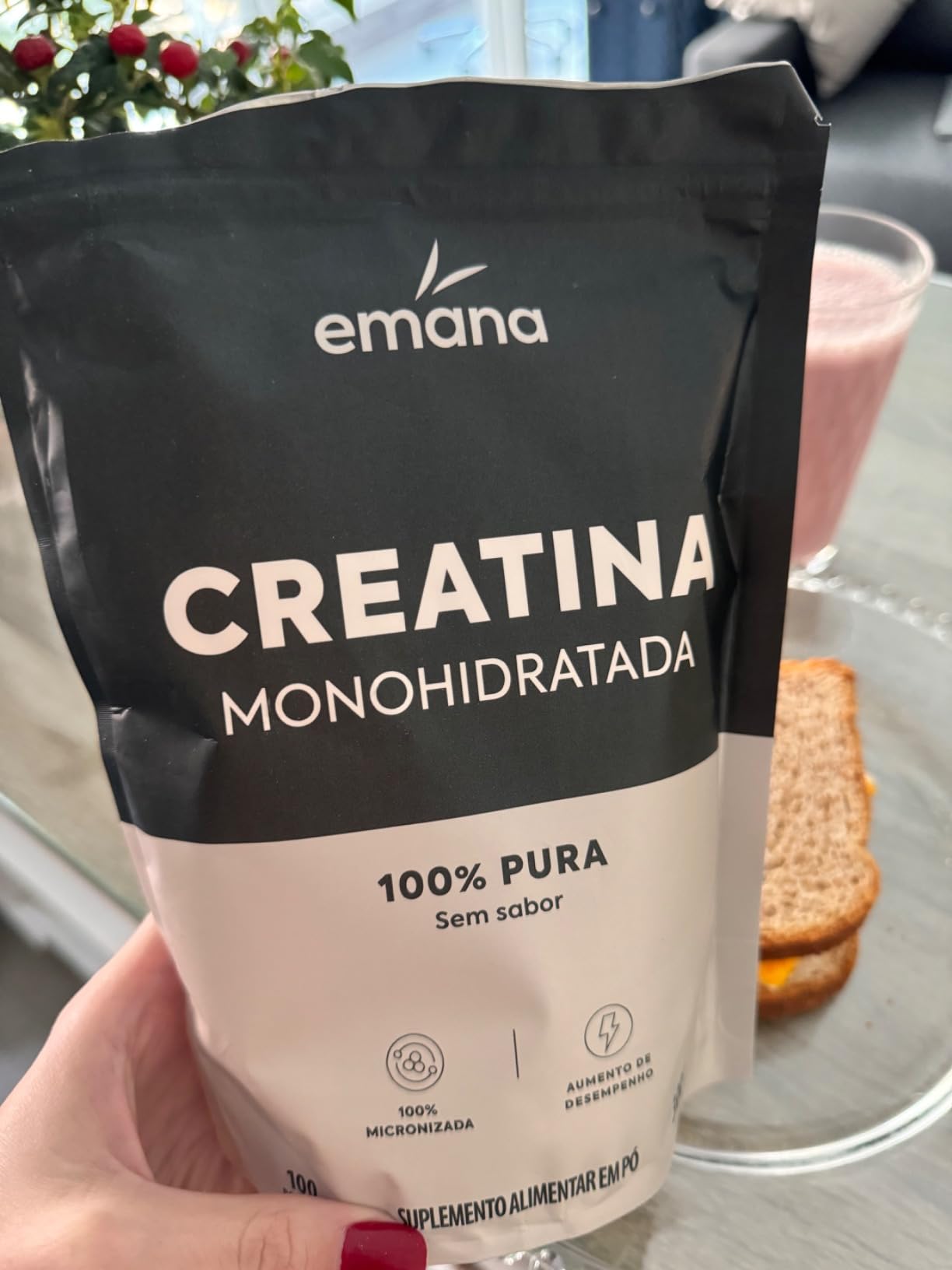 Emana Creatina Monohidratada 100% Pura Sem Sabor Micronizada – 300g