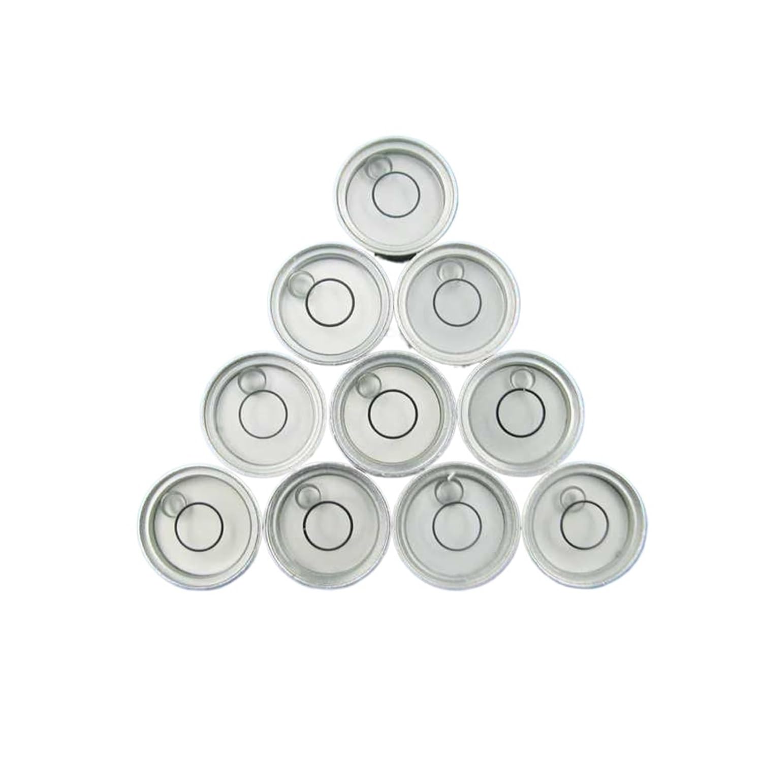 10PCS Center Rod Level Bulb 19 * 11mm Round Metal Level Bead(White)