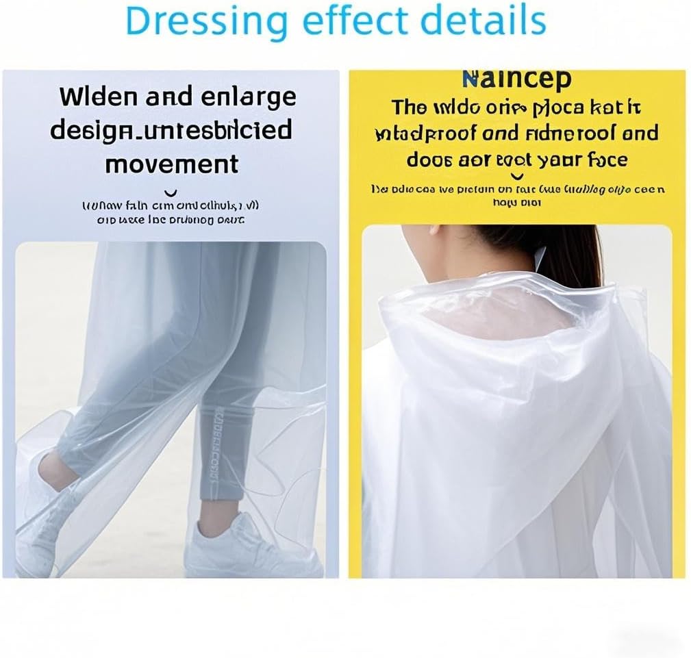 Children's poncho Disposable Kids Raincoat fits height 35-47 inches 4-6 years old 5PC coat + 5PC Pants Waterpark Camping