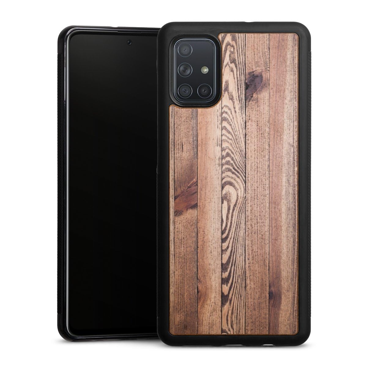 Coque en bois véritable compatible Samsung Galaxy A71 coque de protection