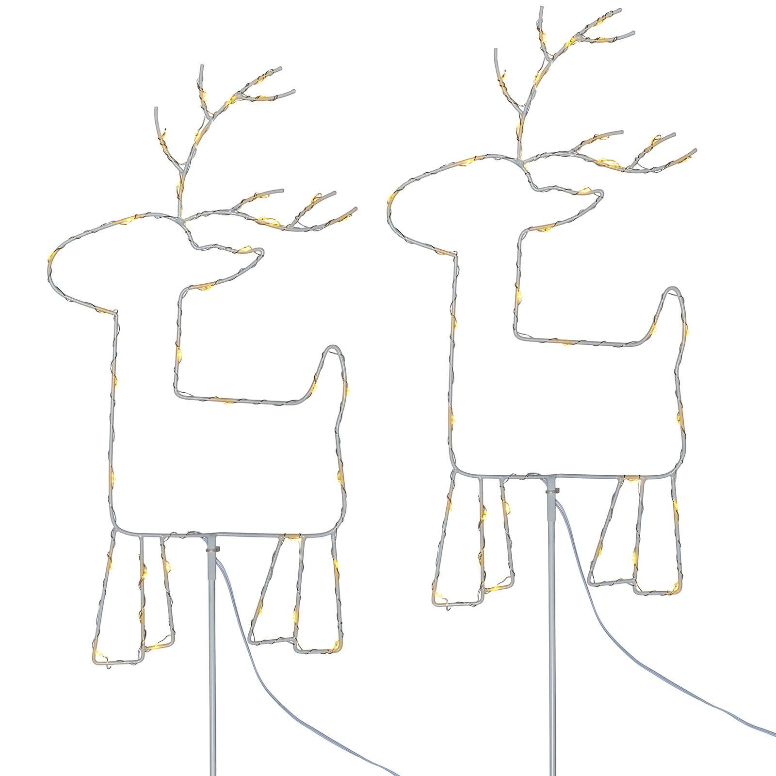 WeRChristmas Christmas Reindeer Pathway Stake Garden Light Decorations, Warm White, 1 m