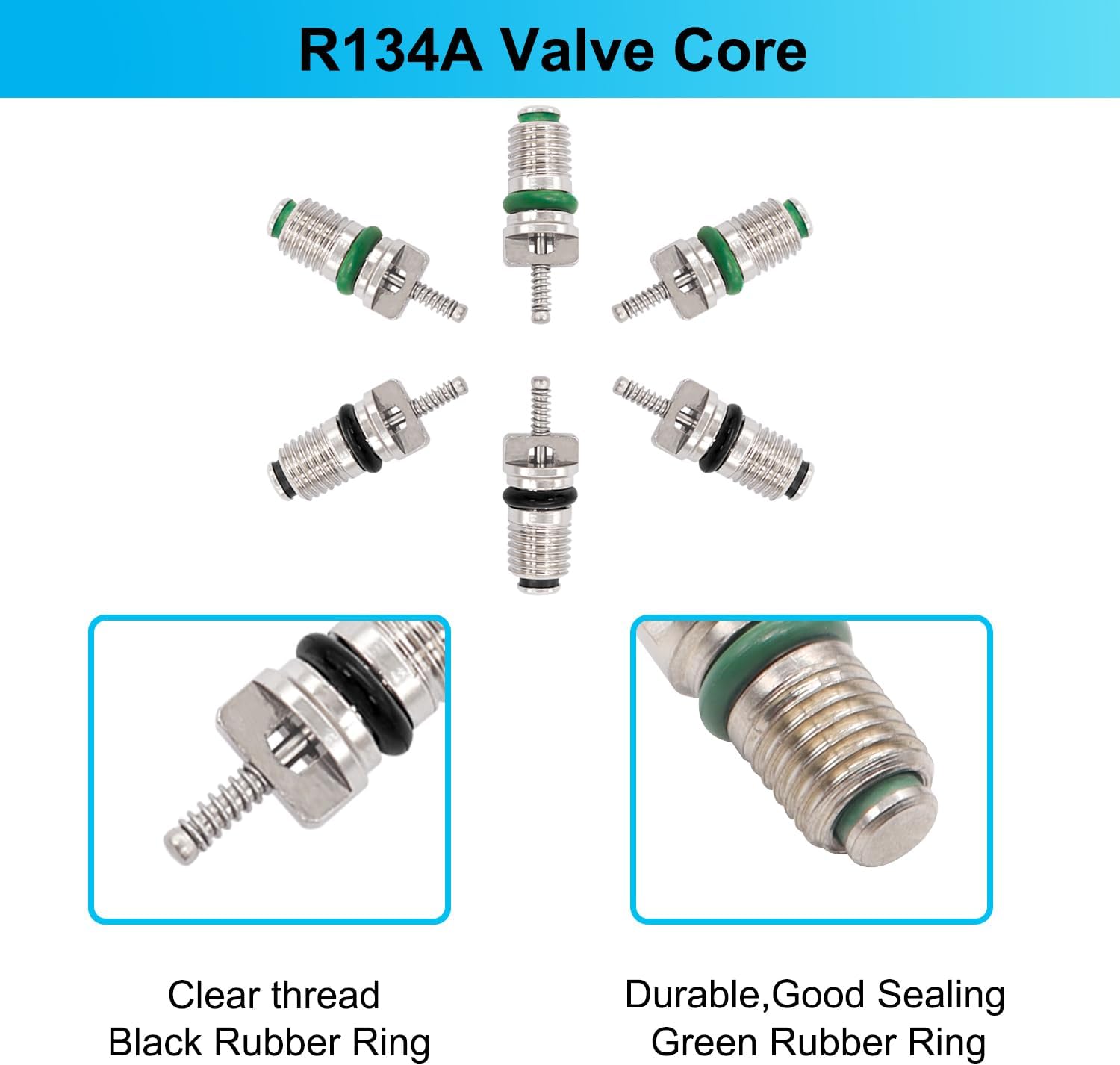 TWTADE 39PCS Air Conditioning Valve Core Kit + R134A Valve Core Quick Remover Installer Tool Kit