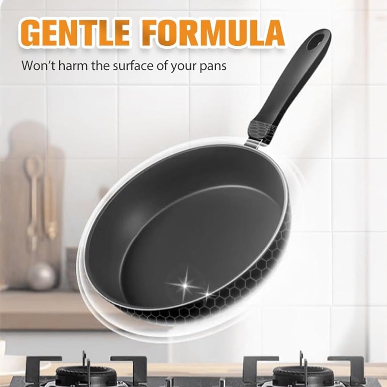 Pâte décapante puissante pour résidus brûlés sur les ustensiles de cuisine, nettoyant multi-usages puissant, élimine la graisse, les taches d'huile et les résidus brûlés (1Pièce)