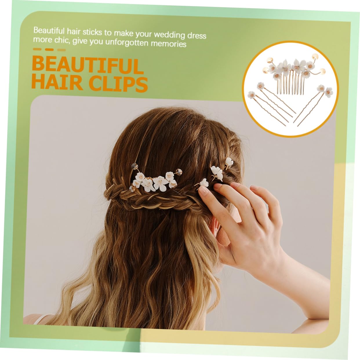 minkissy 16pezzi Pettine Da Sposa Con Fiori Accessori Eleganti Per Matrimonio e Cerimonie Di Accessori Per U-shaped Per Donne e Ragazze