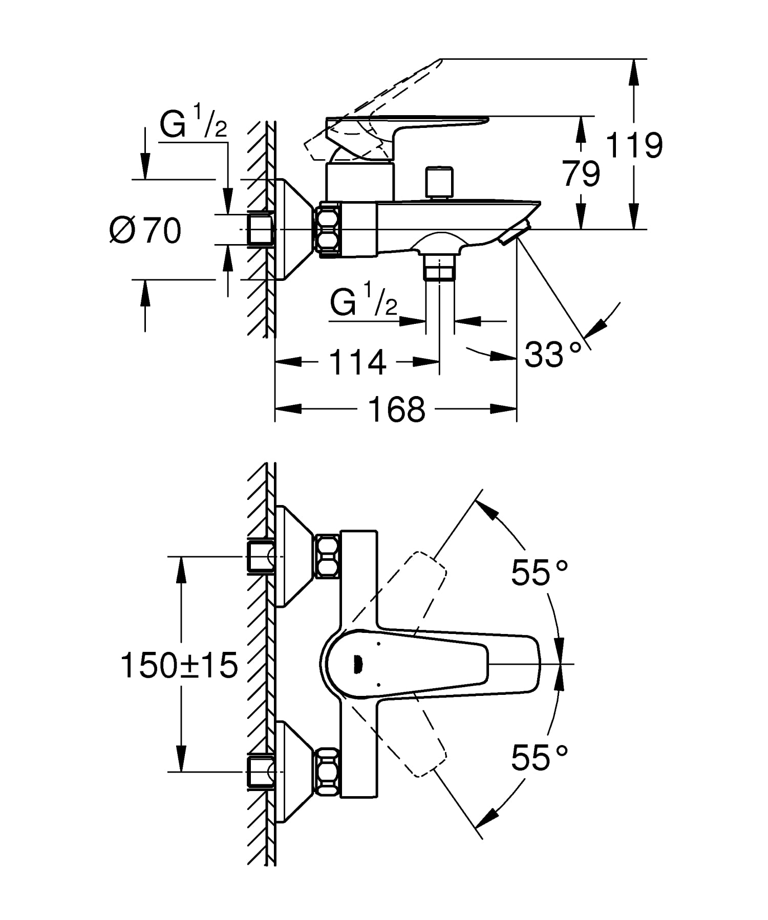 GROHE StartEdge - Grifo de bañera, cromo, ref 24198001
