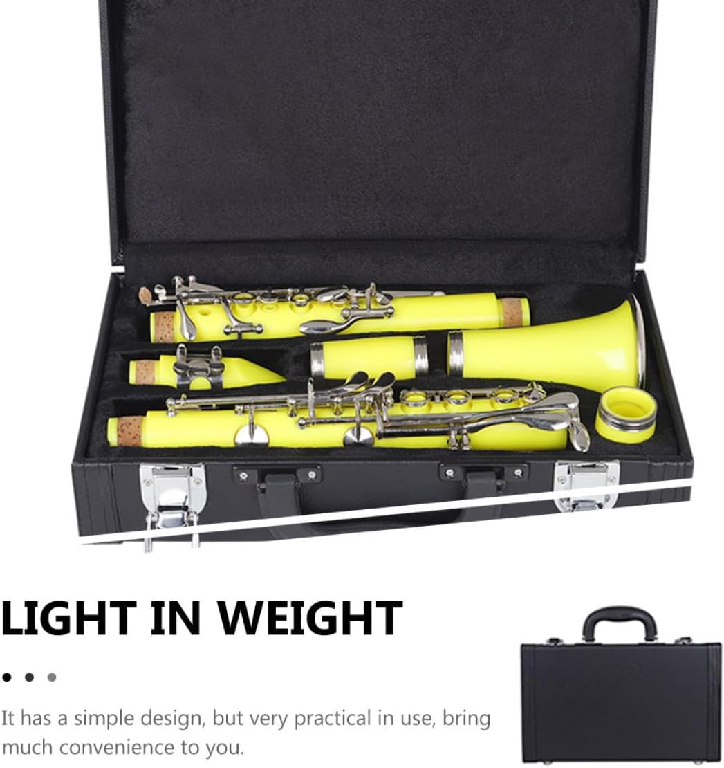 DECHOUS Portable Clarinet Storage Box Hard Shell Case for Clarinet Flat Gig Bag Musician Tool