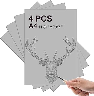 Yeaqee 4 Pcs Linocut Soft Linoleum Block Carving Blocks Gray for Engraving Art Project Printmaking Studio 11.81 x 7.87 x 0.12 Inch