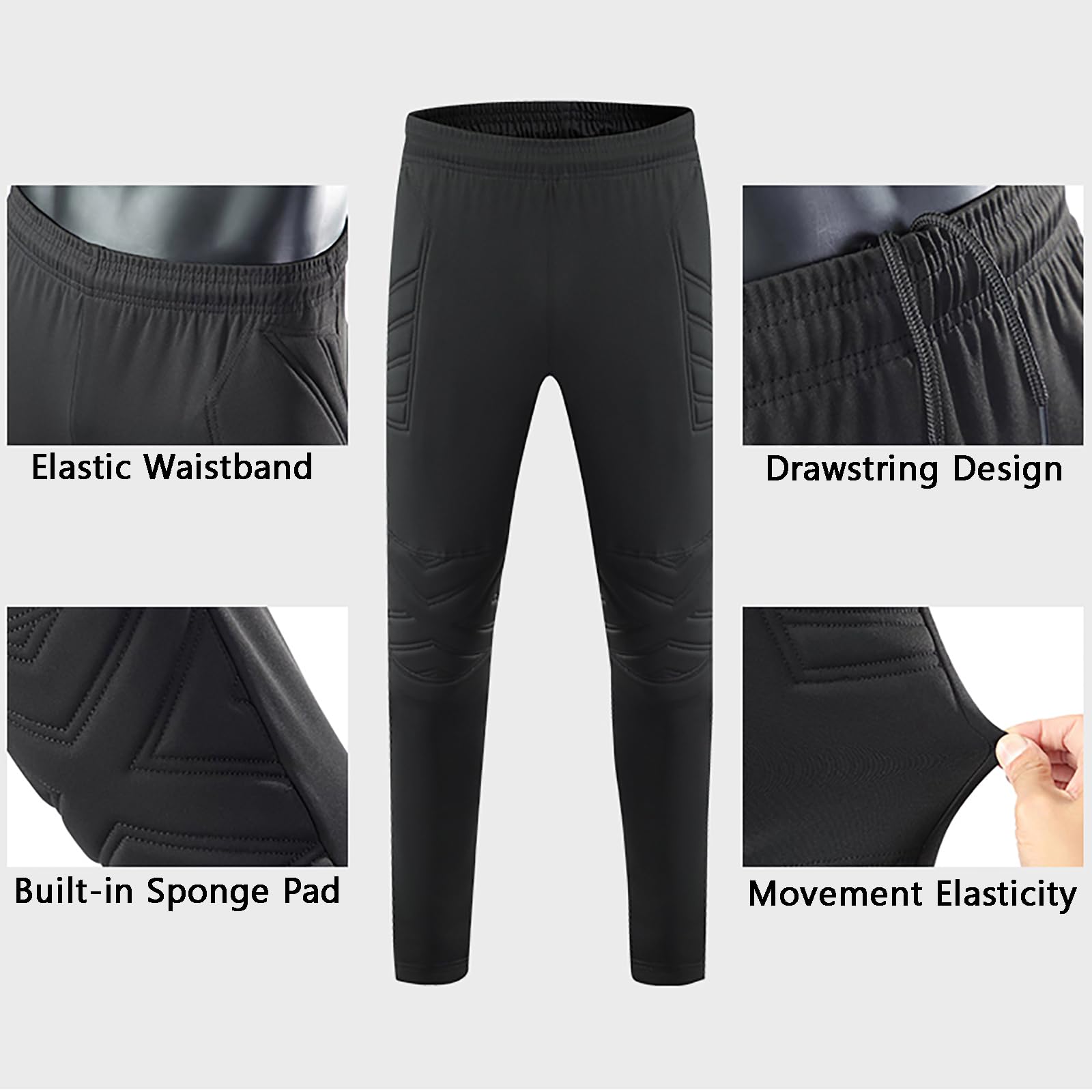 Unisexo Acolchado Camiseta Portero Fútbol Anticolisión Tops y Pantalones Traje Manga Larga para Protección Completa Cuerpo(Size:XXL,Color:Azul)