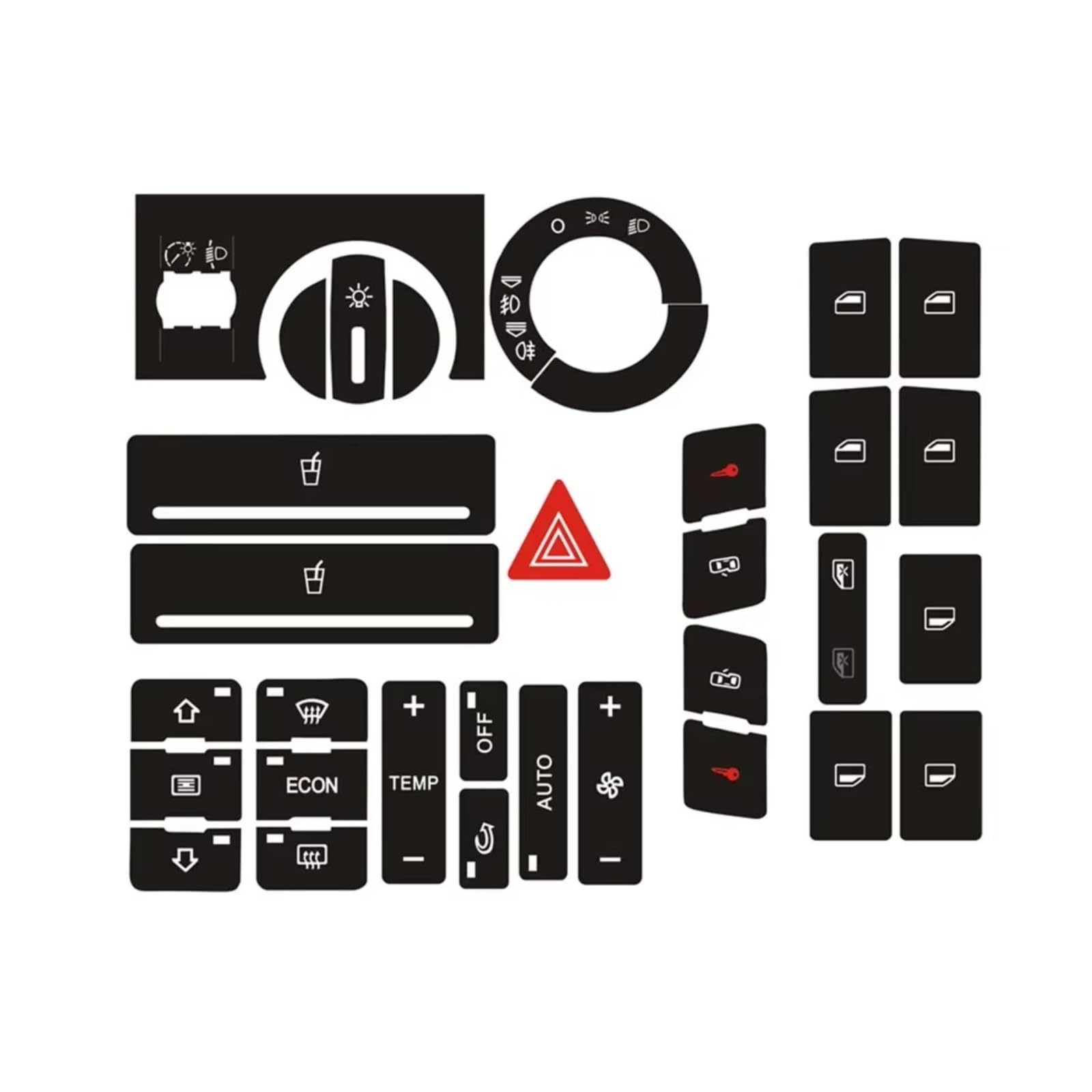 Modification Interior Compatible with A2 1996 1997 1998 1999 2000 2001 2002 2003 Button Repair Decal Sticker Radio Clima Adjustment Switch Accessories