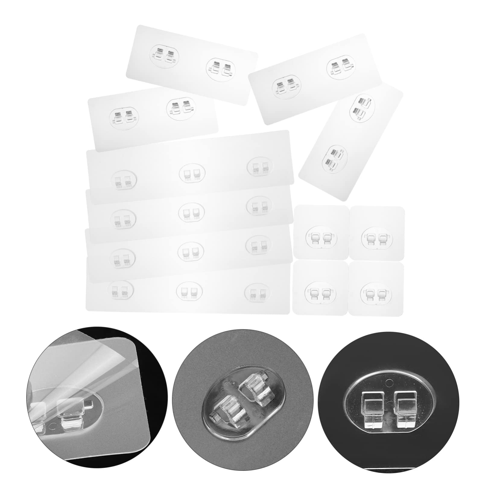 Mipcase 5 Set Ganci Adesivi Trasparenti Per Parete Resistenti Foratura Per Bagno Cucina Camera Da Letto Supporto Fissaggio Forte Su Superfici Lisce Come Marmo 12 Pezzi*5