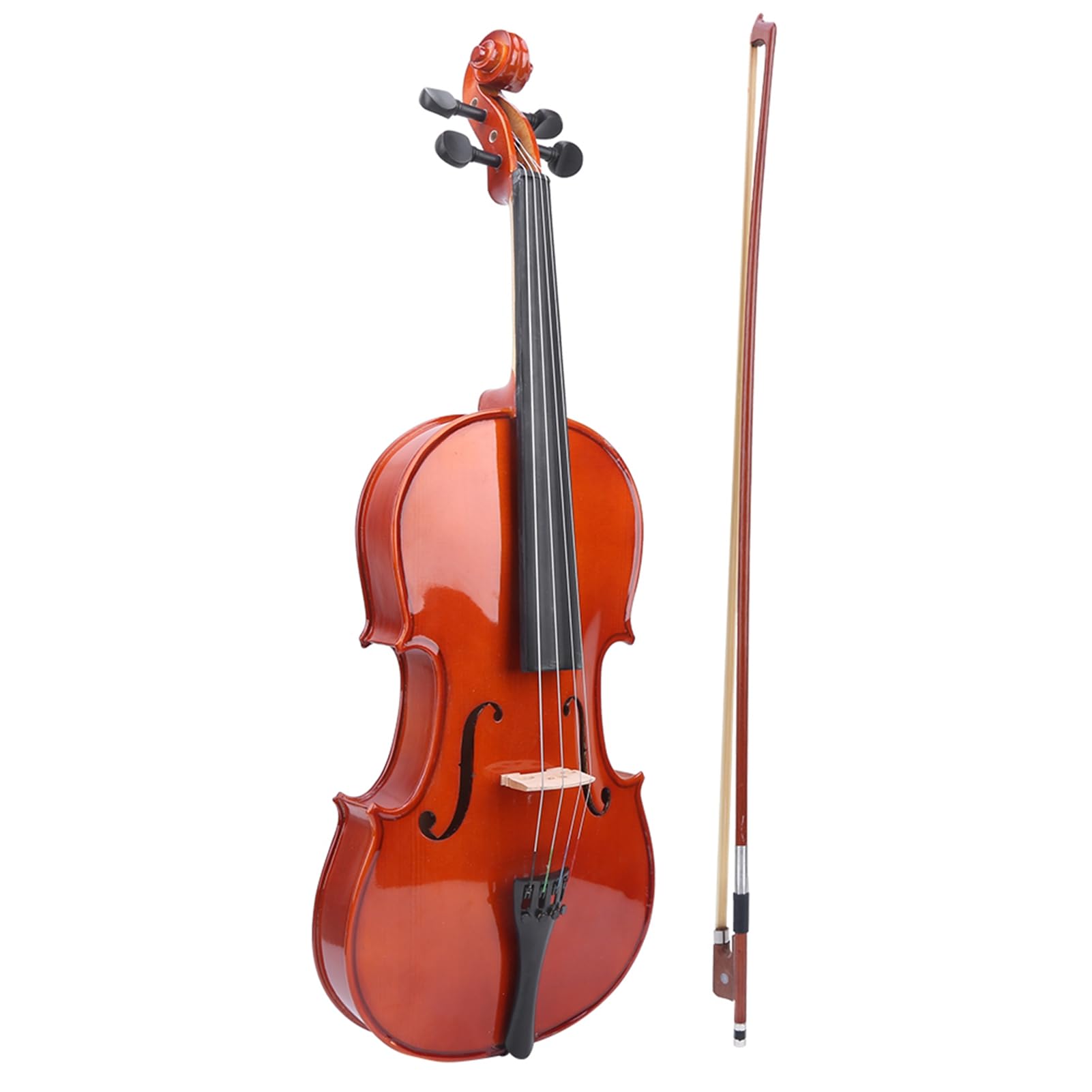 POENVFPO Viola in Legno di Abete Rosso con e Custodia, Strumento Musicale per Principianti in Legno Massello, Tastiera Nera e Picchetti per Amanti della Musica per Adulti