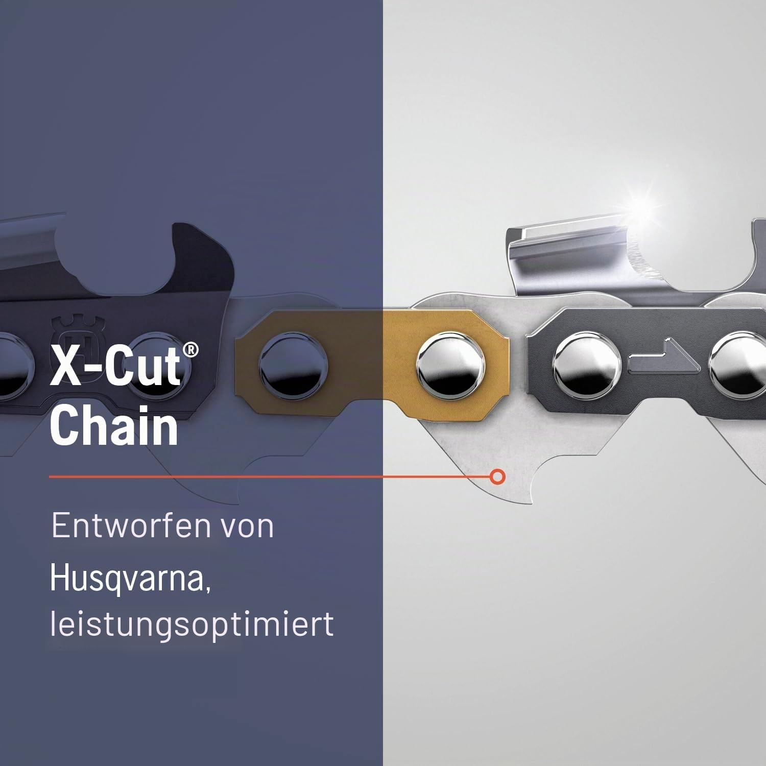 Husqvarna X-Cut S93G 35,6 cm Kettensägekette, 3/8 Zoll Teilung, 0,50 Zoll Gauge, 52 Drive Link Kettensägeblatt Ersatz, vorgespannt und geringer Rückschlag, Grau