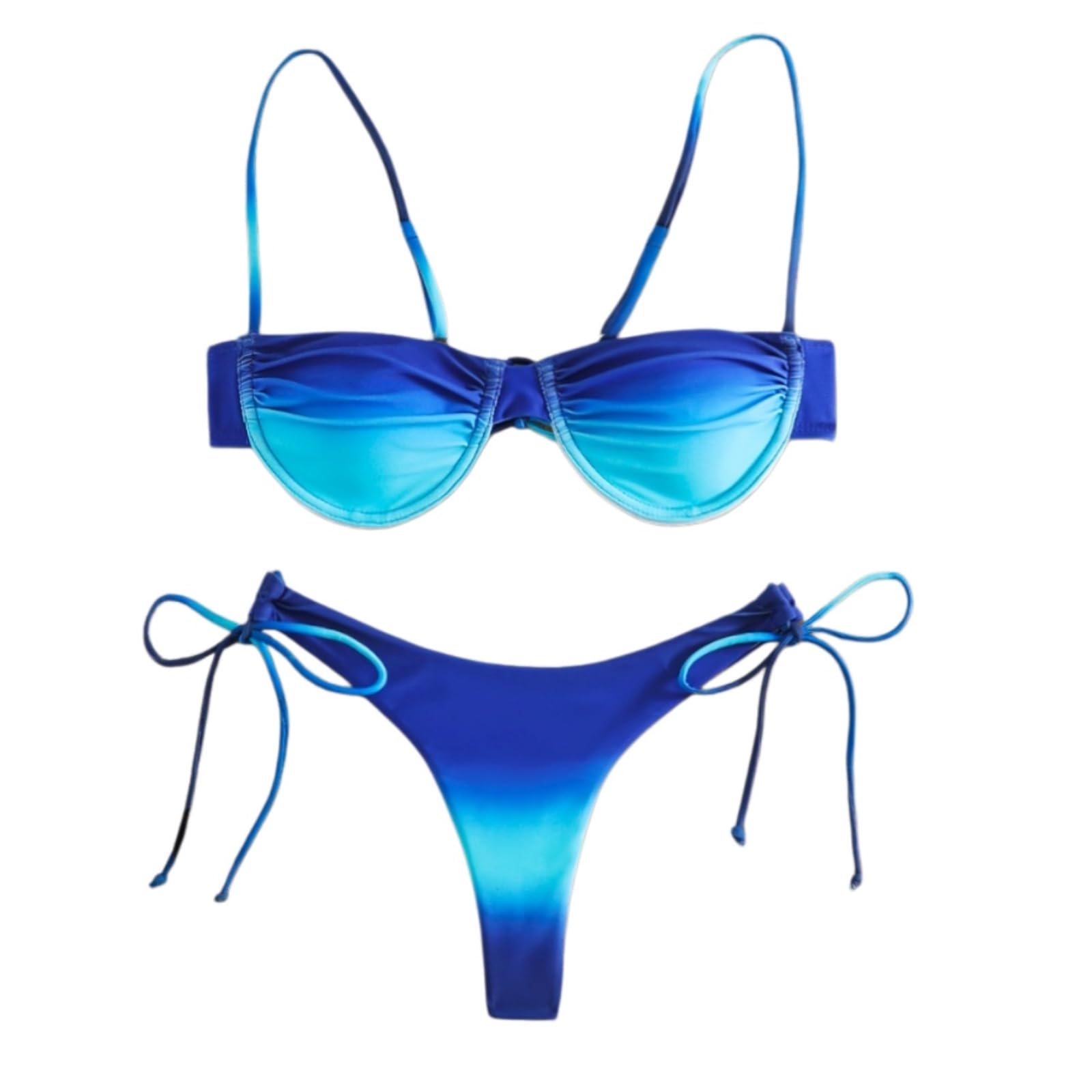 Bikini Donna Ombre Set Underwire Due Pezzi Costume da Bagno Cravatta Laterale Fondo-bikini8-m