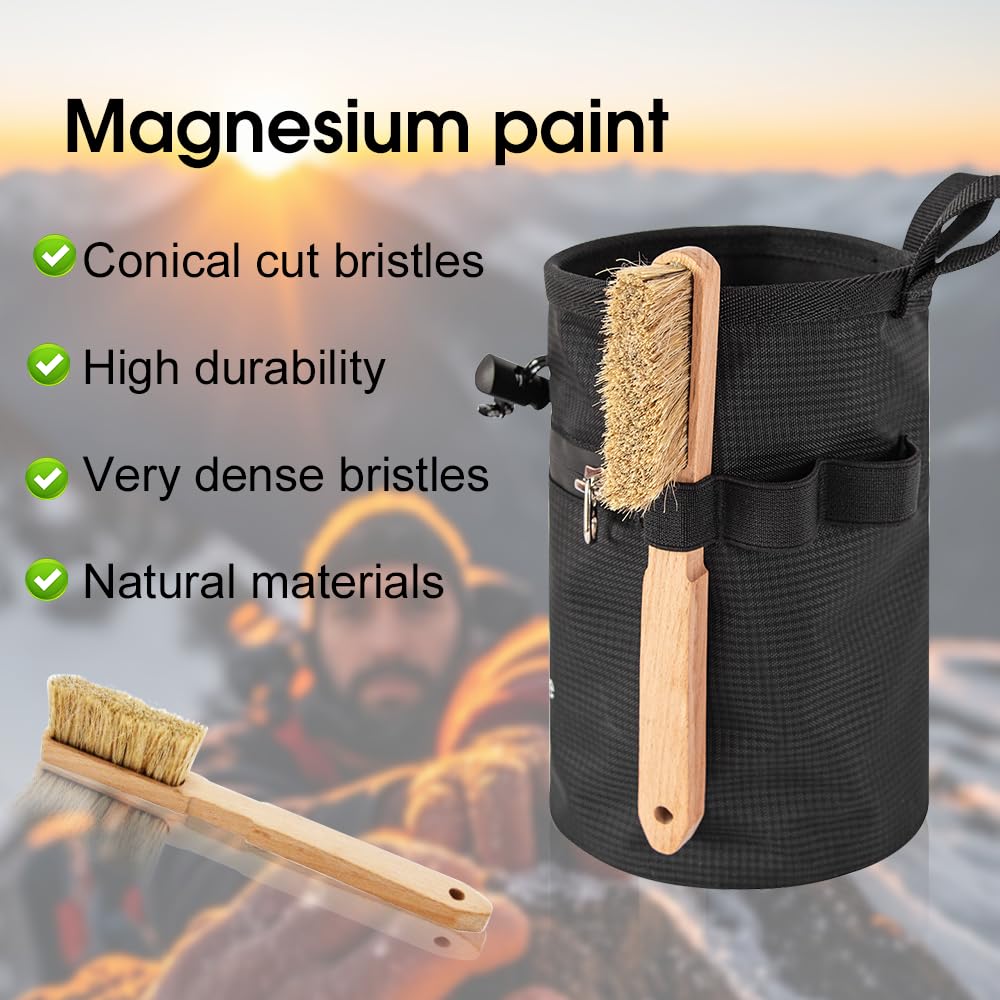 Bolsa de magnesio para escalada con cepillo y cinturón ajustable