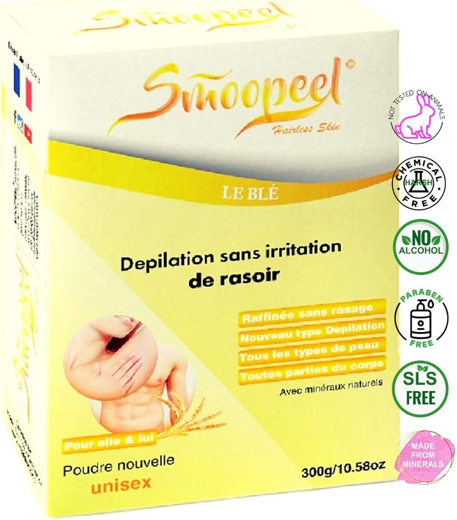 Hair Removal Depilatory Without Skin Irritation Leaves no Razor Bumps SMOOPEEL© for Men Women Intimate Depilation Hair Remover in Shower get Ready for Spring Hair Remover Powder/Cream