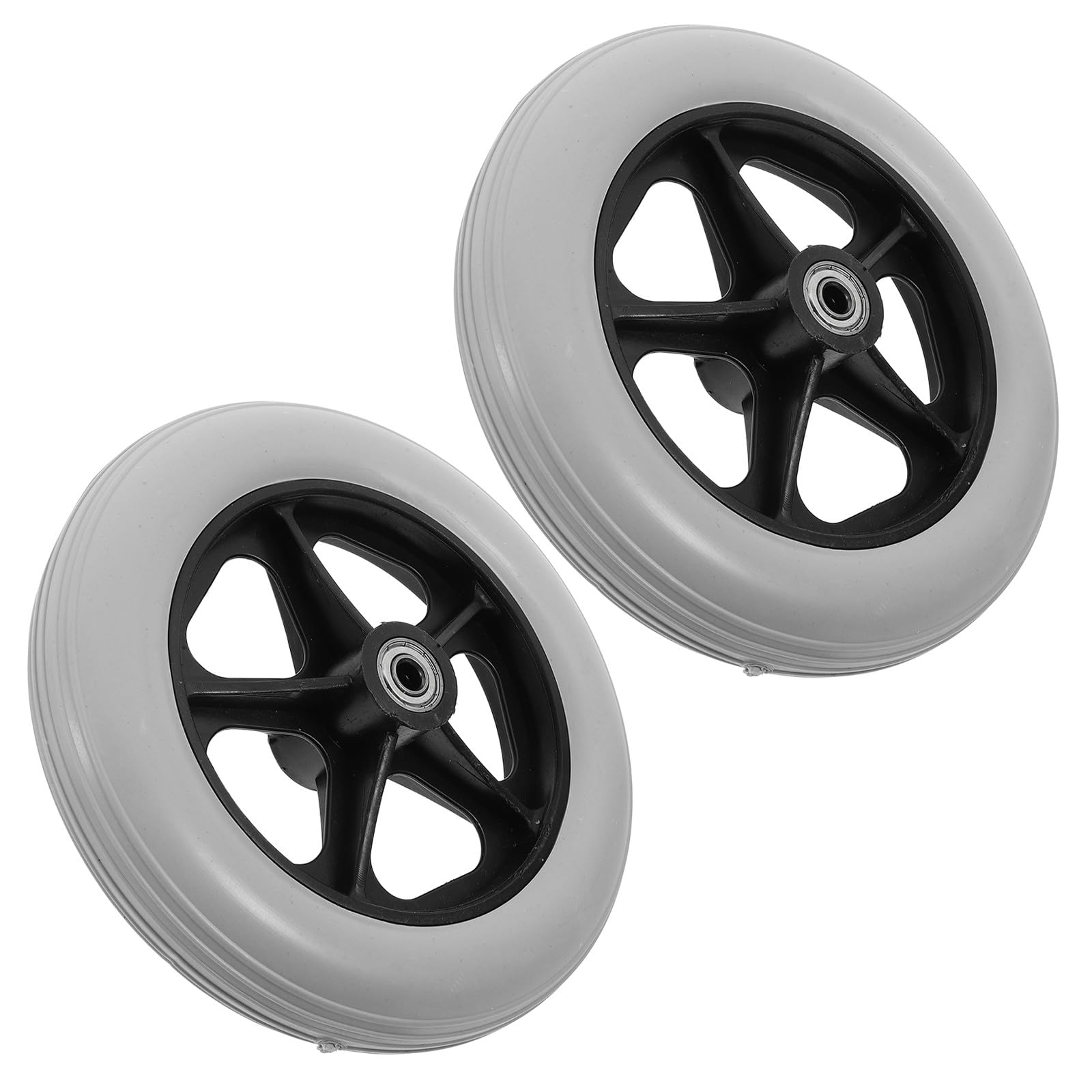 BESTYASH Ruedas de Repuesto para Sillas de Ruedas y Carritos de Compras, Resistentes al Desgaste, Fáciles de Instalar, Diámetro de Orificio 8mm, Plástico, Paquete de 2 Piezas