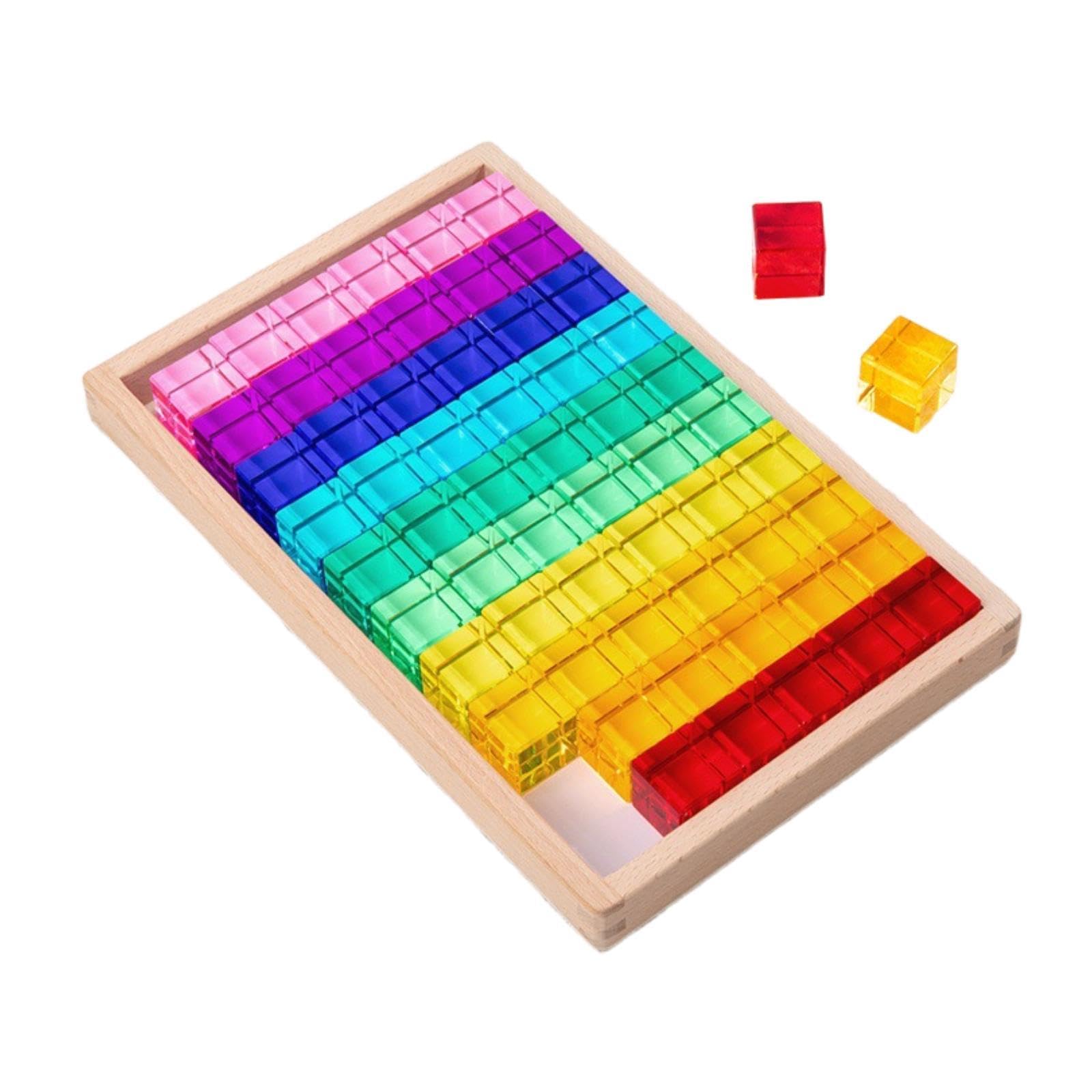 60x Cubi Acrilici Arcobaleno, Giocattolo per L'allenamento Sensoriale, Giocattolo di, Cubi Da Costruzione Arcobaleno, Blocchi Da Cost