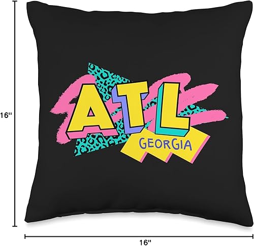 Miniatura 6 de 90s Nostalgia 90s Kid Atlanta Georgia Retro ATL Rad Retro Atlanta Style ATL 90s Nostalgia - Almohada de 18 x 18 pulgadas, multicolor