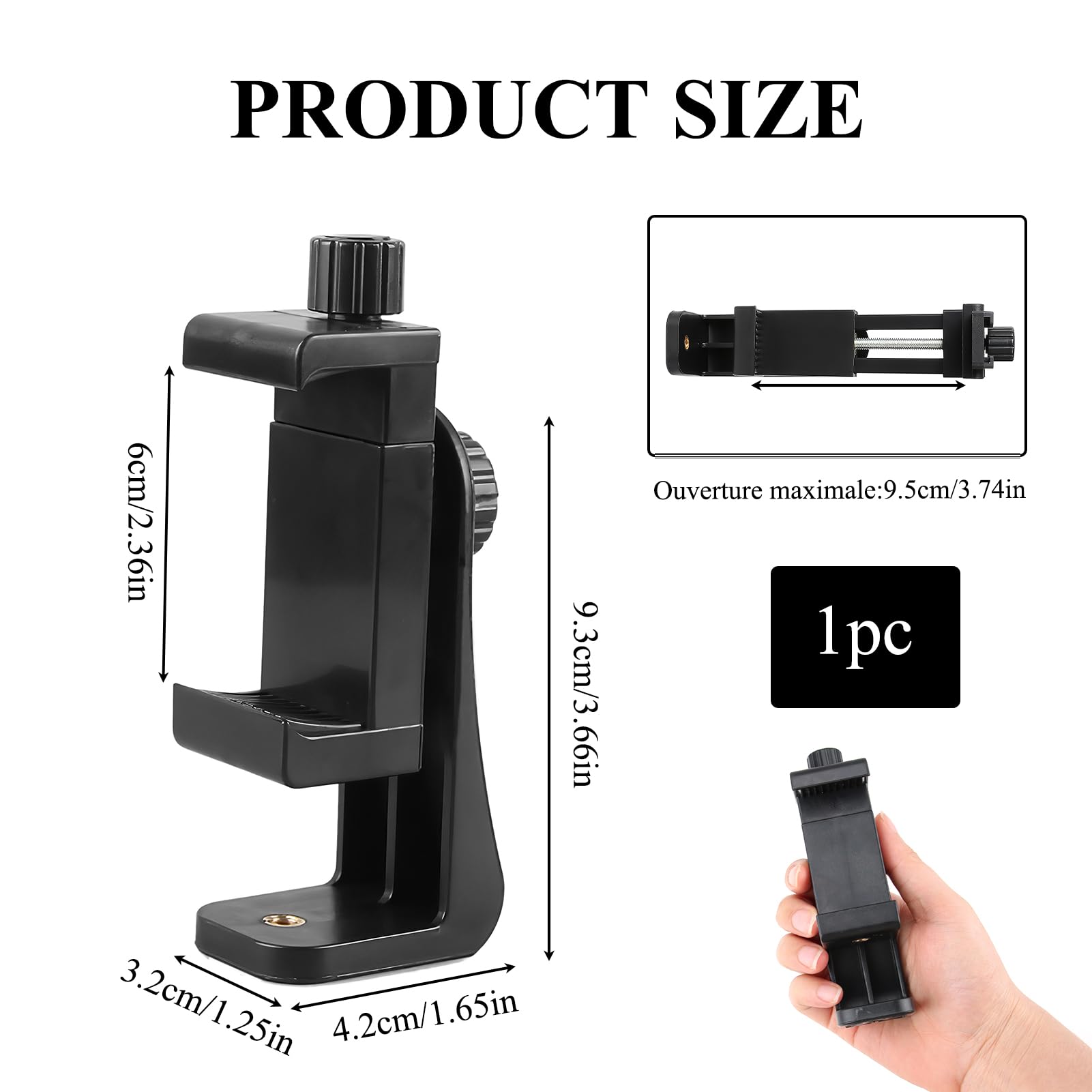 Support Telephone Video Trepied Smartphone Adaptateur Trépied Smartphone JUBORUI Avec 4 Cold Shoe Et 3 Filetages 1/4" | Rotation 360° Pour IPhone, Android, Caméras Accessoires Appareil Photo