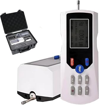 Handheld Surfaces Roughness Tester Meter,Metal Roughness Measurement Instrument,0.001m Precision/LCD Screen/Rechargeable for Grinding Machining Process Control Black