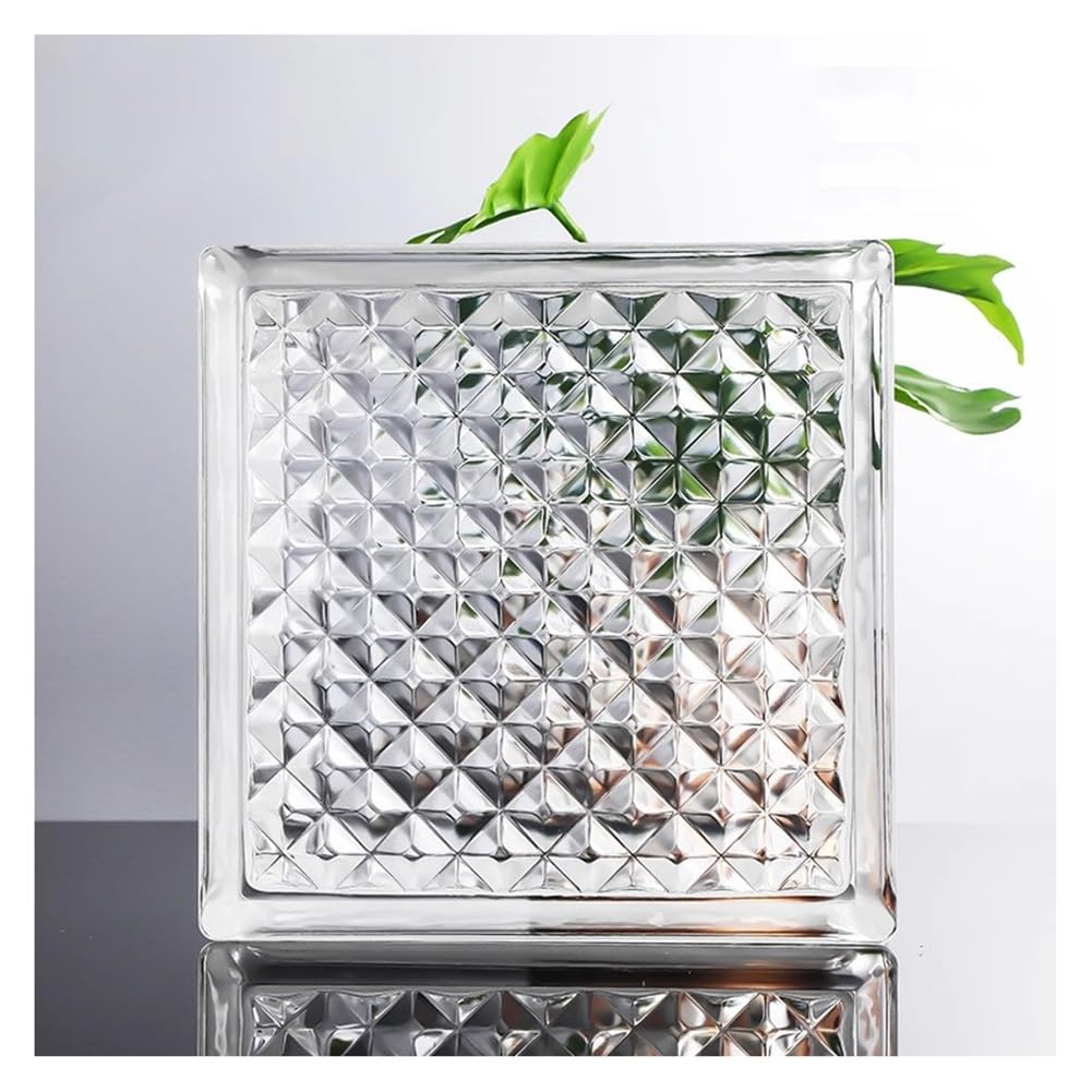 Tabique de PU Hueco, Bloques de Vidrio Cuadrados - Ladrillos de Cristal translúcido para Aislamiento acústico y térmico - Pared divisoria Decorativa para el hogar y el Bar - 10 Piezas Clear-