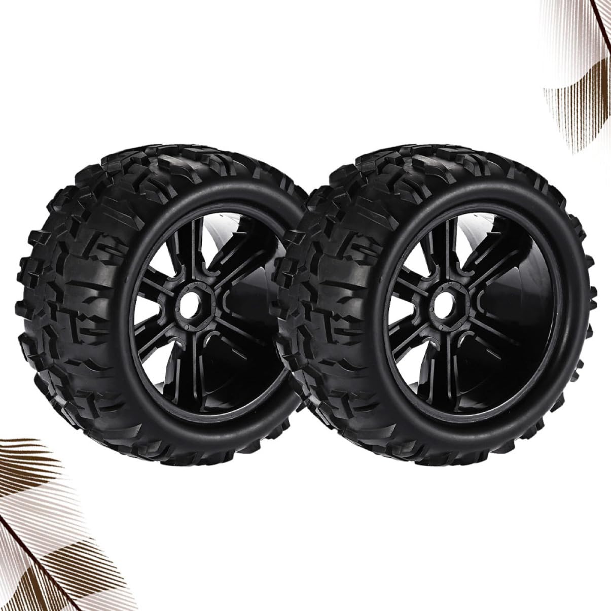 HEMOTON Accessoires pour Voiture Tout- Rc à L'échelle 1/8 - Pack de 2 Jantes Et Pneus - Stabilité Élevée Et Adhérence Supérieure sur Les Terrains