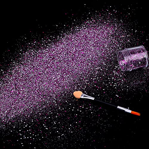 HOWAF 6 Boxen Nägel Glitzer Pailletten, 800pcs Strasssteine Nägel Aufkleben, Pinsel, Pinzette, Edelsteine Picker Dotting… – Bild 5