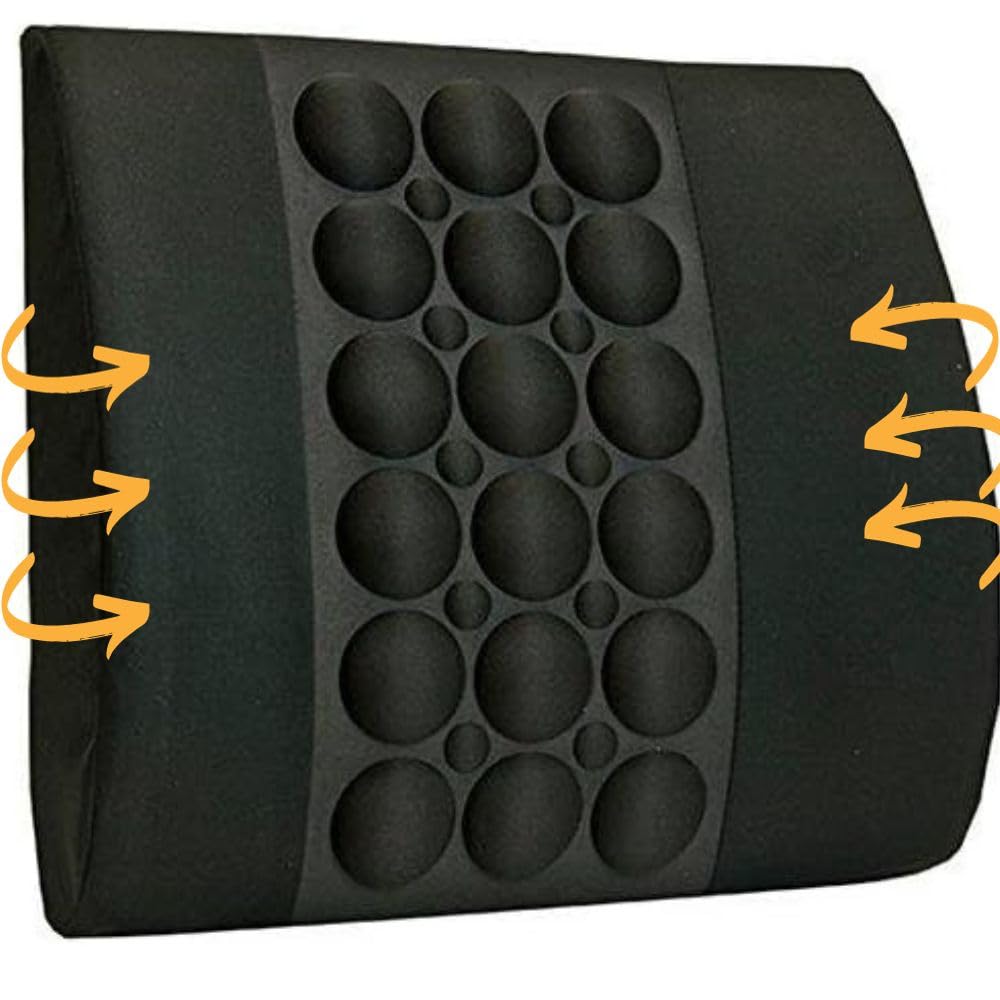 IMAKERGO Back Cushion, Orthopedic Lumber Support for any Chair, helps to reduce lower back pain and improve posture, Ideal for use at work, home in car
