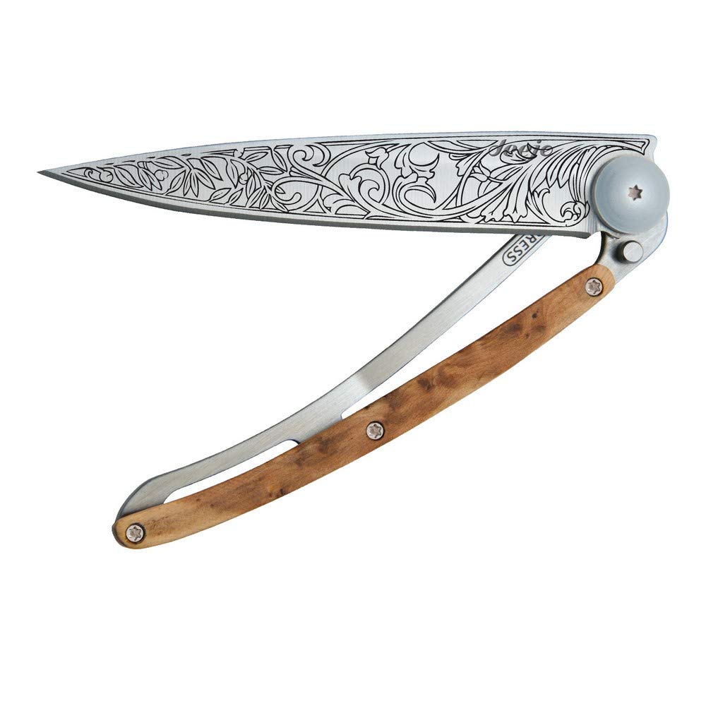 UltraLight Folding Pocket Knife with Belt Clip Genévrier 37g Version