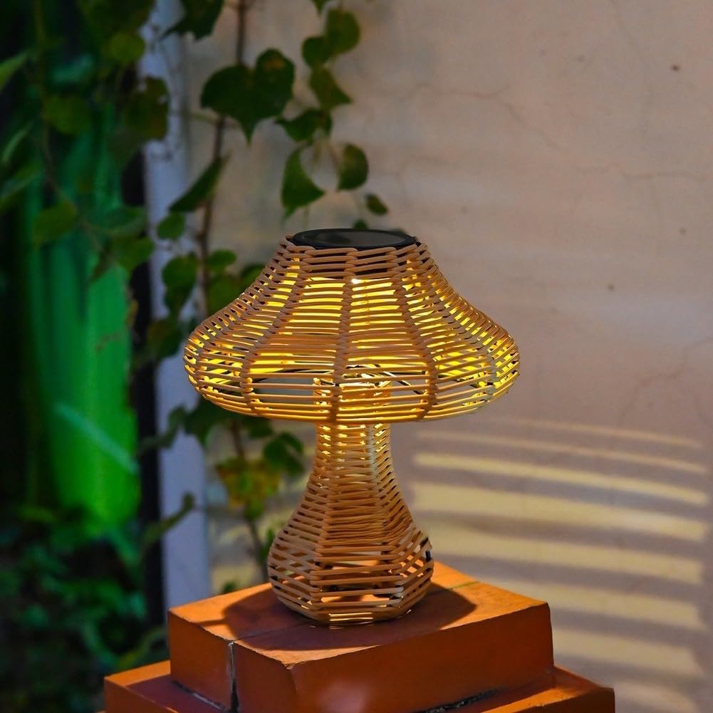 per lampada per solare a in Rattan per Giardino Impermeabile
