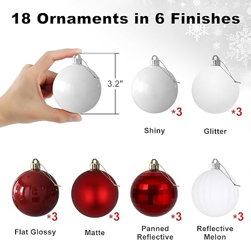 Vista 231 de 18 esferas medianas decorativas navideñas para árbol de Navidad, inastillables, para colgar, color púrpura, 2.5 pulgadas, paquete de 18