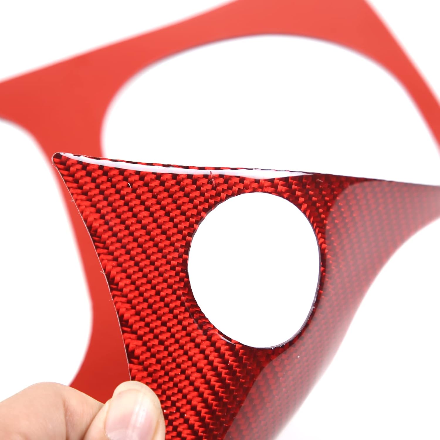 Gear Shift Panel Trim Cover Sticker Compatible with Chevy Corvette C6 2005-2013, Soft Carbon Fiber Gear Shifter Console Anti-Scratch Frame Cover Accessories (Carbon Fiber-Red)