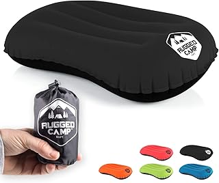 Camping Pillow - Backpacking Pillow - Camp Pillows - Multiple Colors - Compressible Inflatable Pillow, Beach Pillow, Ergonomic Neck Air Pillow & Lumbar Pillow - Use as a Beach Pillow or Hammock Pillow