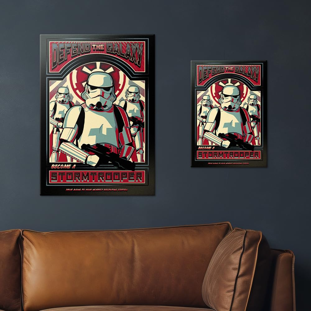 Displate Metallposter Star Wars – Verteidige die Galaxis – Propaganda – Darth Vader – Sammlergeschenk – Premium Wanddekoration Wandkunst Deko Film Poster – 32 cm x 45 cm