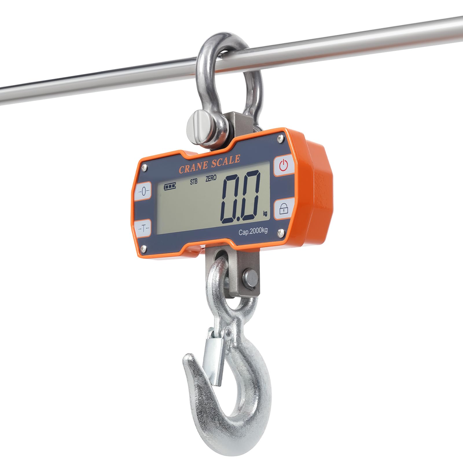 Hanging Scales Digital Weight 4400lb/2000kg Crane Scale with Remote, Industrial Heavy Duty Electronic Digital Hanging Scale for Construction Site Garage Farm Hunting Market Fishing (Orange)-image-45