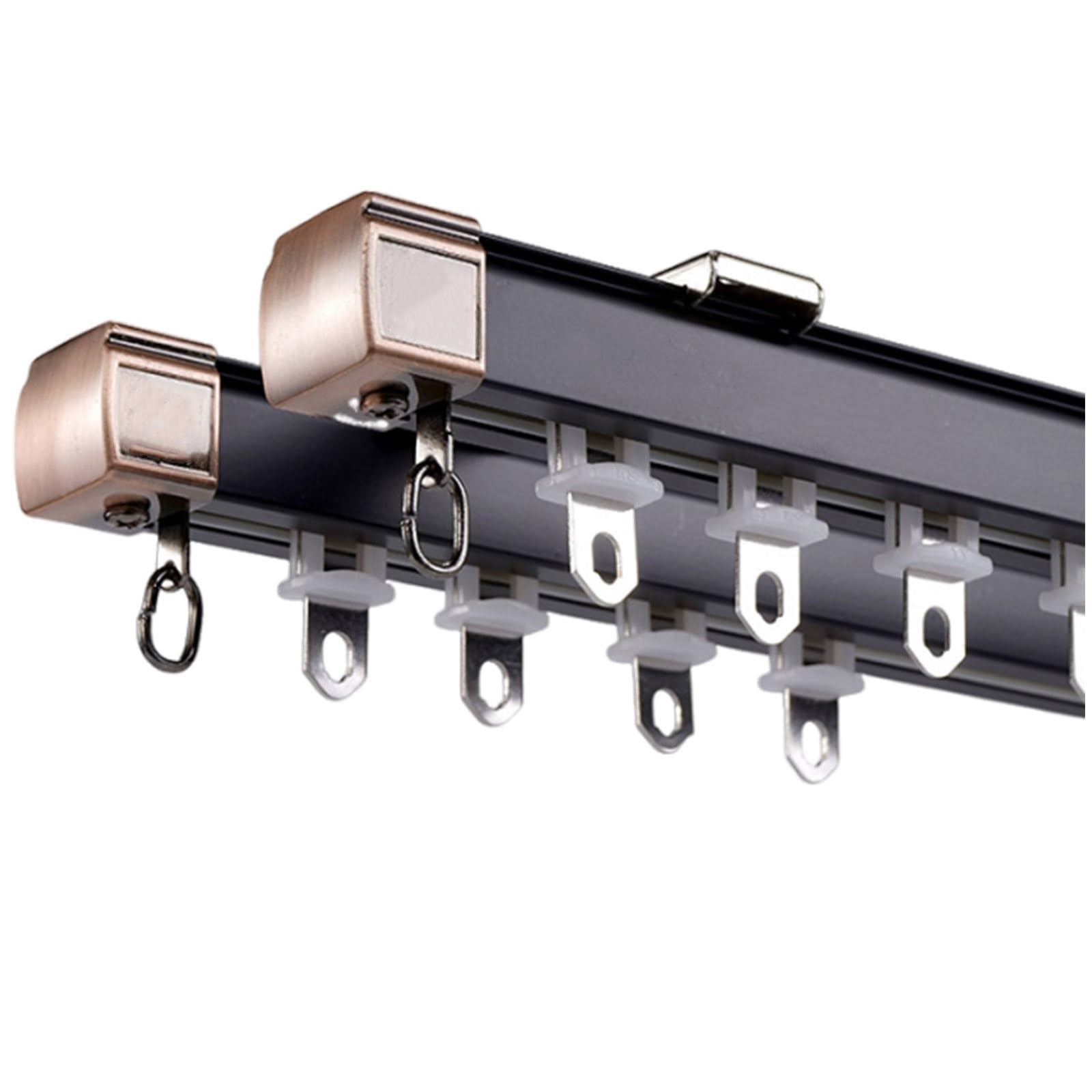 DPAOZPO Aluminium Curtain Track, 100cm 200cm 300cm 500cm 600cm Double Curtain Rail, Heavy Duty Curtain Track System Set, For Room Divider (Color : A-Ceiling, Size : 70cm/2.3ft), 9876543210